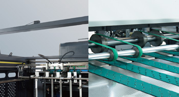 Automatic film laminating machine in a production facility