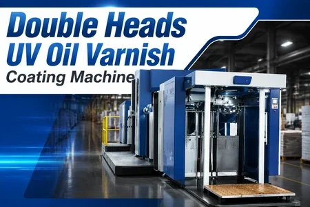 double heads uv oil varnish coating machine illustration
