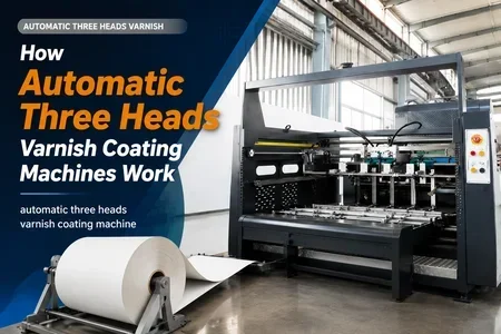 automatic three heads varnish coating machine illustration