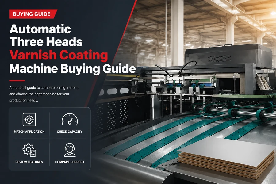 automatic three heads varnish coating machine promotional poster for Automatic Three Heads Varnish Coating Machine Buying Guide